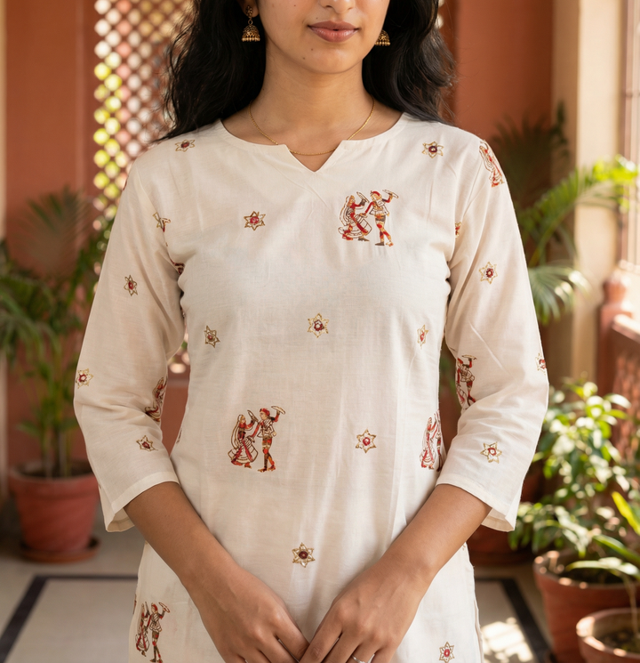 TRADITIONAL EMBROIDERY CORD SET WITH FLARE PLAZO