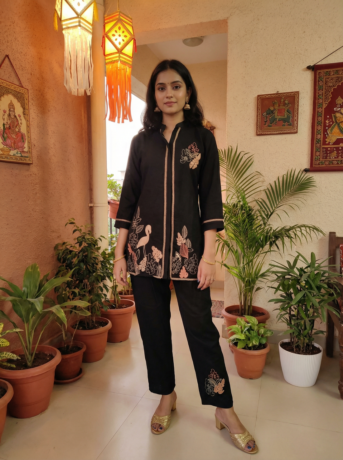 REYON BLACK ROYAL CORD SET WITH BEAUTIFUL embroidery WORK