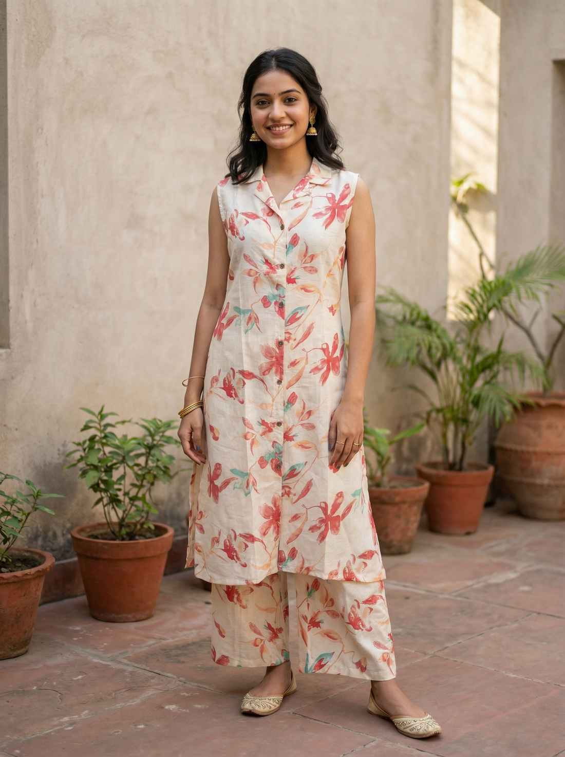 VATICAN SILK FOIL PRIND CORD SET WITH SPECIAL POCKET IN KURTI